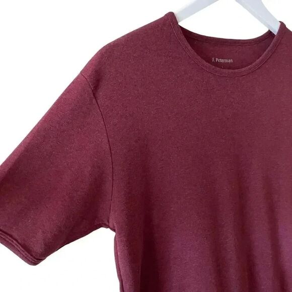 J Peterman  Trendy Burgundy Crewneck Cotton Soft Short Sleeves T-Shirt SZ L - Picture 5 of 15